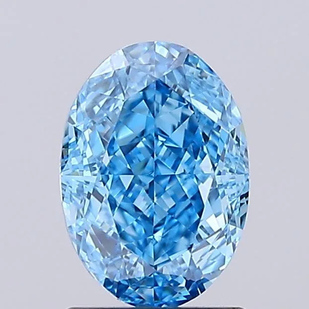 1.59ct Oval Lab Grown Diamond (Colour Fancy Vivid Blue, Clarity VVS1, IGI Certified)