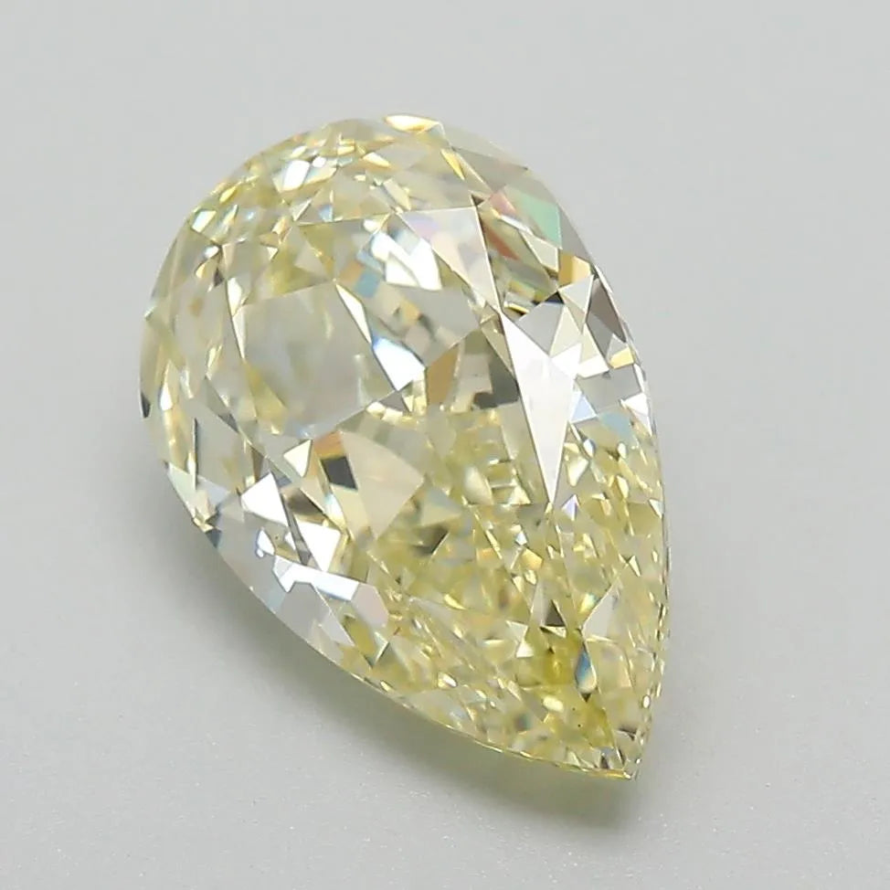 3.06ct Pear Lab Grown Diamond (Colour Fancy Light Yellow, Clarity VS1, Cut GD, IGI Certified)