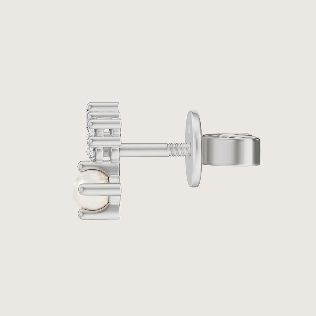 Stardust Singular Earring Diamond Pearl