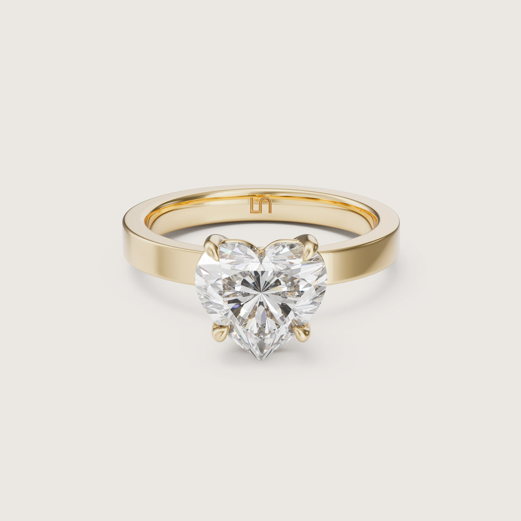 Cleo Flat Band Heart Solitaire