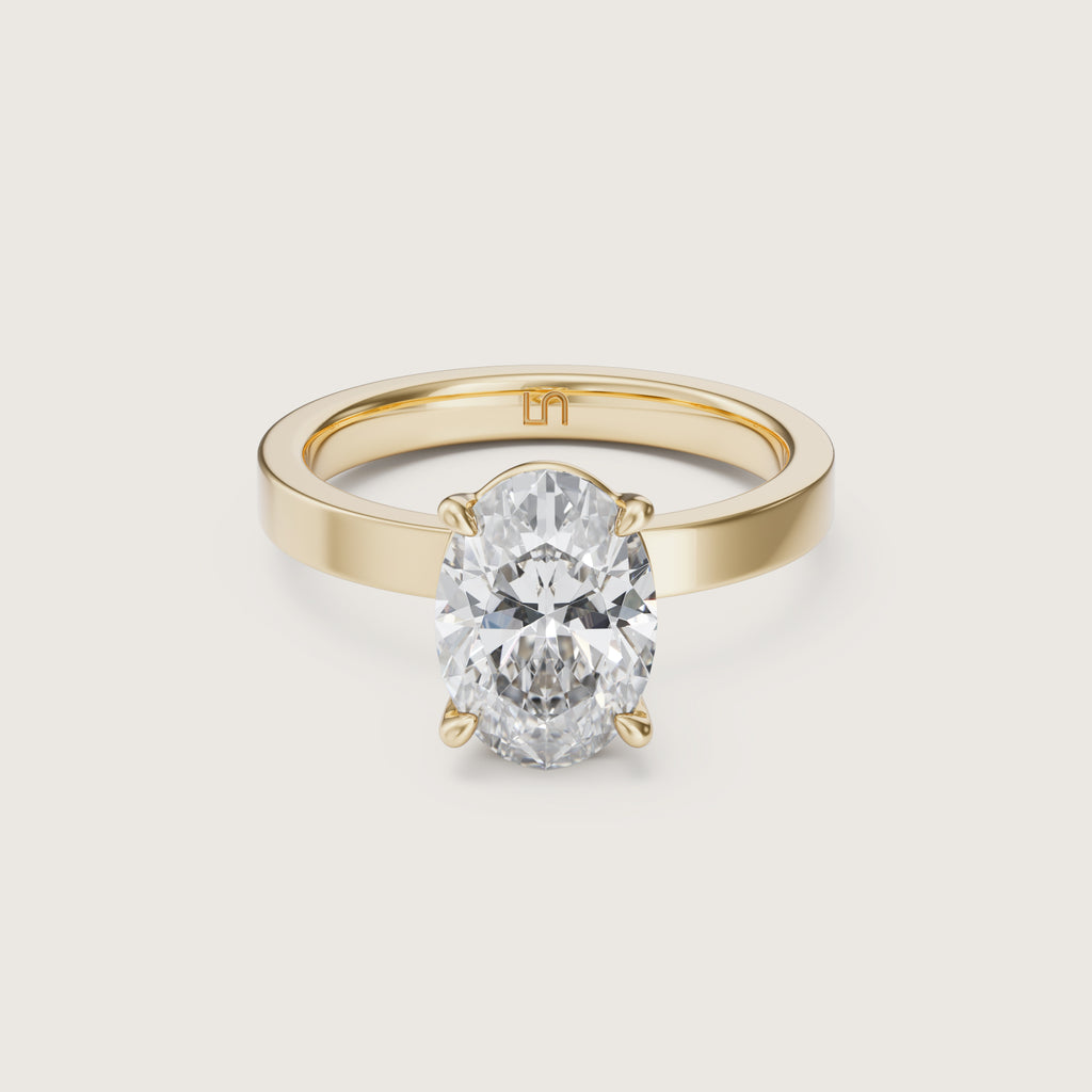 Cleo Flat Band Oval Solitaire