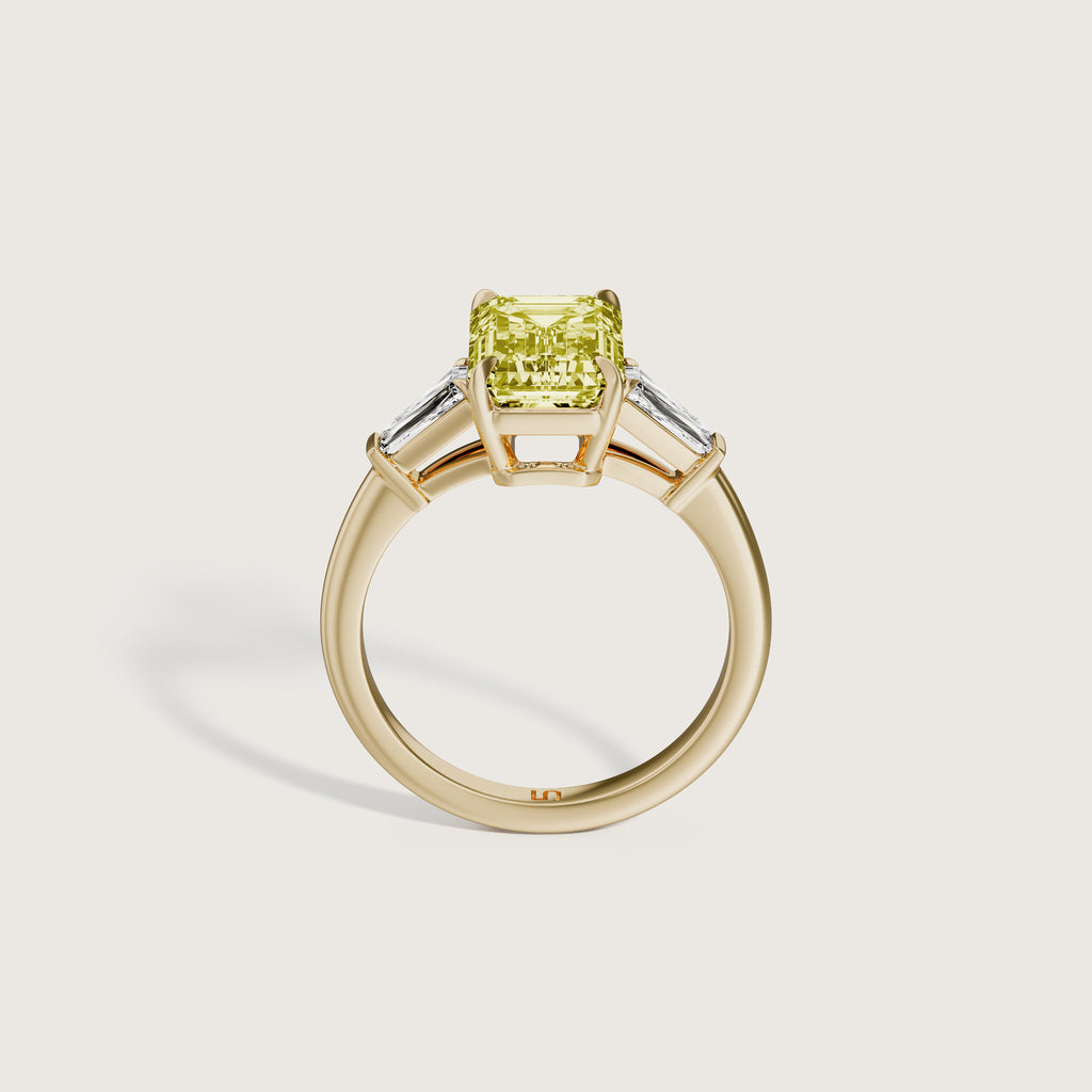 Mayfair Emerald Baguette Trilogy Yellow Diamond