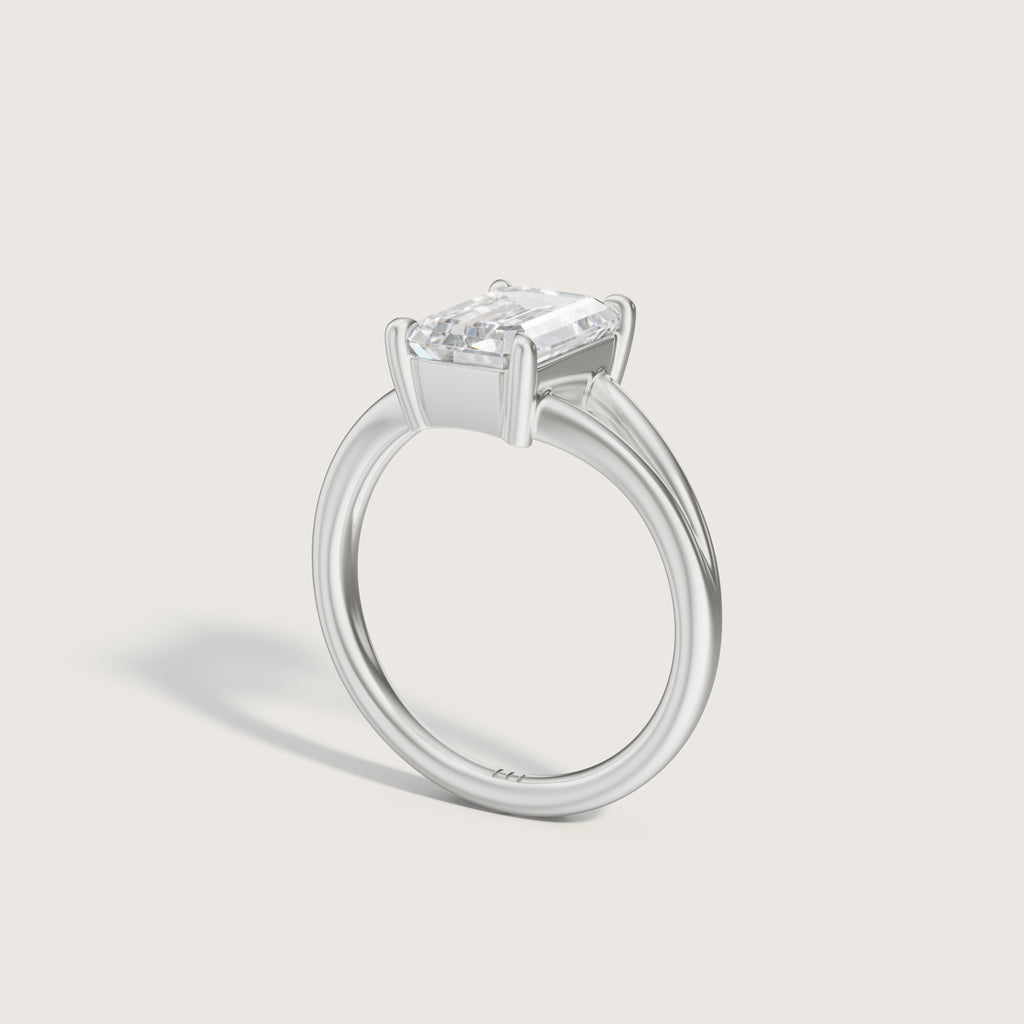 Margot Emerald Split Band Solitaire